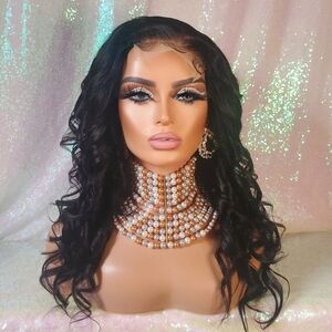 100% Human hair lace closure wig 20